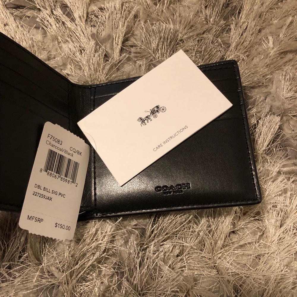 NEW Coach Men’s Billfold Signature Wallet - Picture 4 of 6